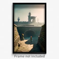 Pixel Art Poster - Silent Fortifications (8 Bit Psychedelic Video Game Print)