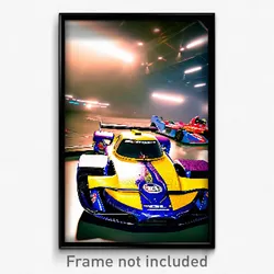 Pixel Art Poster - Elaborate Racecar (8 Bit Psychedelic Trippy Video Game Print)