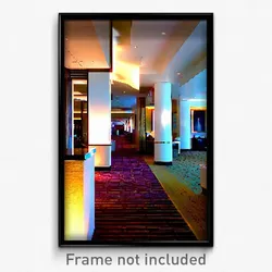 Pixel Art Poster - Complicated Hotel Lobby (8 Bit Psychedelic Video Game Print)