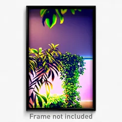 Pixel Art Poster - Leafy Bush (8 Bit Psychedelic Trippy Weird Video Game Print)