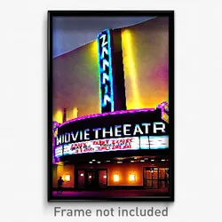 Pixel Art Poster - Zany Movie Theatre (8 Bit Psychedelic Video Game Print)