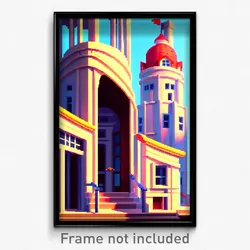Pixel Art Poster - Perfect Cartoon Architecture (8 Bit Video Game Print)