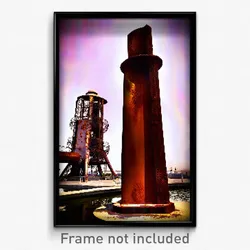 Pixel Art Poster - Rusty Landmark (8 Bit Psychedelic Trippy Video Game Print)