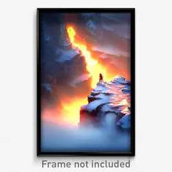 Pixel Art Poster - Cold Chasm (8 Bit Psychedelic Trippy Weird Video Game Print)