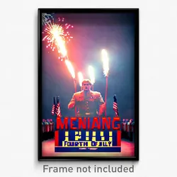 Pixel Art Poster - Menacing Fourth Of July (8 Bit Psychedelic Video Game Print)