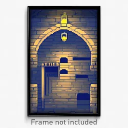 Pixel Art Poster - Simplistic Catacombs (8 Bit Psychedelic Video Game Print)