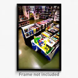 Pixel Art Poster - Basic Comic Book Store (8 Bit Psychedelic Video Game Print)