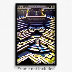 Pixel Art Poster - Rundown Labyrinth (8 Bit Psychedelic Trippy Video Game Print)