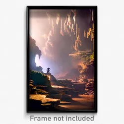 Pixel Art Poster - Menacing Cavern (8 Bit Psychedelic Trippy Video Game Print)