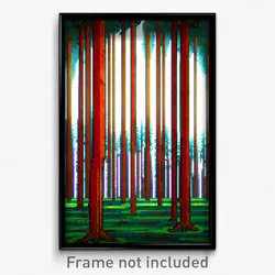 Pixel Art Poster - Striped Woods (8 Bit Psychedelic Trippy Video Game Print)