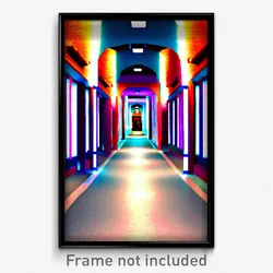 Pixel Art Poster - Plush Corridor (8 Bit Psychedelic Trippy Video Game Print)