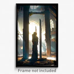 Pixel Art Poster - Tattered Sanctuary (8 Bit Psychedelic Video Game Print)