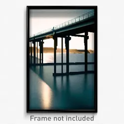 Pixel Art Poster - Flat Bridge (8 Bit Psychedelic Trippy Weird Video Game Print)
