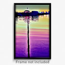 Pixel Art Poster - Reflecting Cay (8 Bit Psychedelic Trippy Video Game Print)