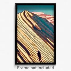 Pixel Art Poster - Striped Bluff (8 Bit Psychedelic Trippy Video Game Print)