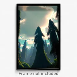 Pixel Art Poster - Noted Cloud Forest (8 Bit Psychedelic Video Game Print)