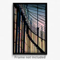 Pixel Art Poster - Complex Wire Frame Colonnade (8 Bit Video Game Print)