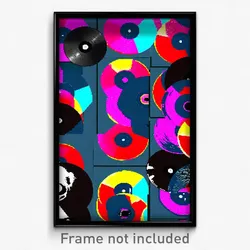 Pixel Art Poster - Different Vinyl (8 Bit Psychedelic Trippy Video Game Print)