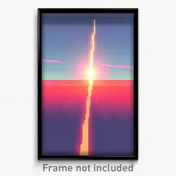 Pixel Art Poster - Faraway Fissure (8 Bit Psychedelic Trippy Video Game Print)