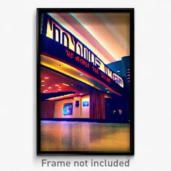 Pixel Art Poster - Novel Movie Theatre (8 Bit Psychedelic Video Game Print)