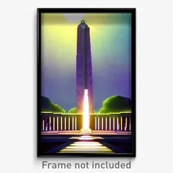 Pixel Art Poster - Villainous Obelisk (8 Bit Psychedelic Video Game Print)