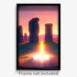 Pixel Art Poster - Warm Henge (8 Bit Psychedelic Trippy Weird Video Game Print)