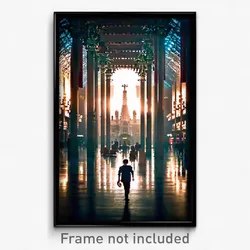 Pixel Art Poster - Dense Barcelona (8 Bit Psychedelic Trippy Video Game Print)