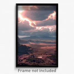 Pixel Art Poster - Cloudy Wasteland (8 Bit Psychedelic Trippy Video Game Print)