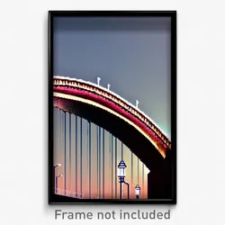 Pixel Art Poster - Neat Bridge (8 Bit Psychedelic Trippy Weird Video Game Print)