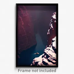 Pixel Art Poster - Dark Canyon (8 Bit Psychedelic Trippy Weird Video Game Print)