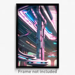 Pixel Art Poster - Fluid Futuristic Architecture (8 Bit Video Game Print)