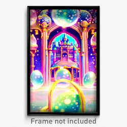 Pixel Art Poster - Bubbly Palace (8 Bit Psychedelic Trippy Video Game Print)