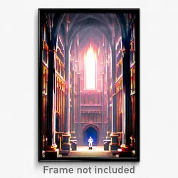 Pixel Art Poster - Cavernous Scriptorium (8 Bit Psychedelic Video Game Print)