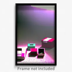 Pixel Art Poster - Deserted Shoebox (8 Bit Psychedelic Trippy Video Game Print)