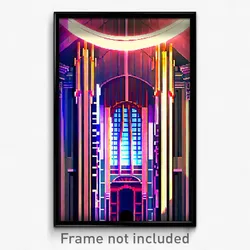 Pixel Art Poster - Major Anime Architecture (8 Bit Psychedelic Video Game Print)