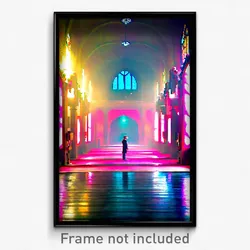 Pixel Art Poster - Artistic Parish (8 Bit Psychedelic Trippy Video Game Print)