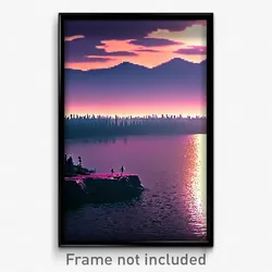 Pixel Art Poster - Deadly Lake (8 Bit Psychedelic Trippy Weird Video Game Print)