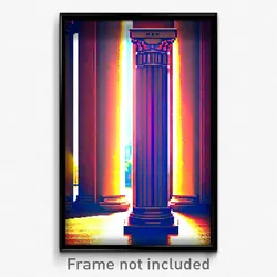 Pixel Art Poster - Flamboyant Column (8 Bit Psychedelic Trippy Video Game Print)