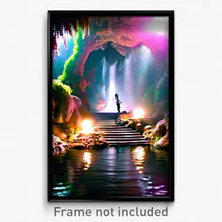 Pixel Art Poster - Active Grotto (8 Bit Psychedelic Trippy Video Game Print)
