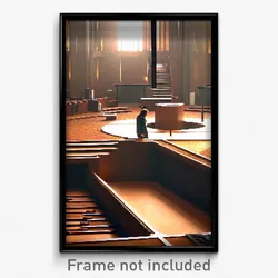Pixel Art Poster - Brown Meeting Place (8 Bit Psychedelic Video Game Print)