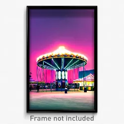 Pixel Art Poster - Great Fairground (8 Bit Psychedelic Trippy Video Game Print)
