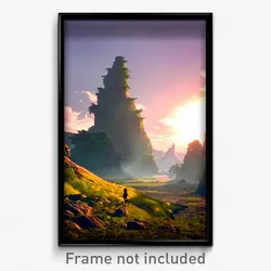 Pixel Art Poster - Admired Outland (8 Bit Psychedelic Trippy Video Game Print)