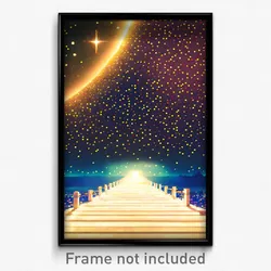 Pixel Art Poster - Starry Mere (8 Bit Psychedelic Trippy Weird Video Game Print)
