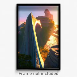 Pixel Art Poster - Warped Landmark (8 Bit Psychedelic Trippy Video Game Print)