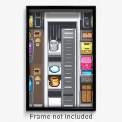 Pixel Art Poster - Sweet Storage Room (8 Bit Psychedelic Video Game Print)