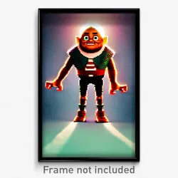 Pixel Art Poster - Silly Giant (8 Bit Psychedelic Trippy Weird Video Game Print)