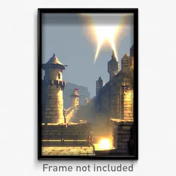 Pixel Art Poster - Basic Ramparts (8 Bit Psychedelic Trippy Video Game Print)