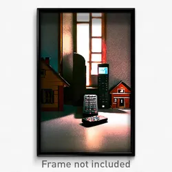 Pixel Art Poster - Remote Counting House (8 Bit Psychedelic Video Game Print)