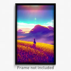 Pixel Art Poster - Heavenly Plains (8 Bit Psychedelic Trippy Video Game Print)