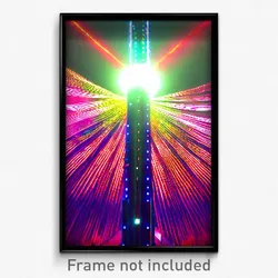 Pixel Art Poster - Flamboyant Beacon (8 Bit Psychedelic Trippy Video Game Print)